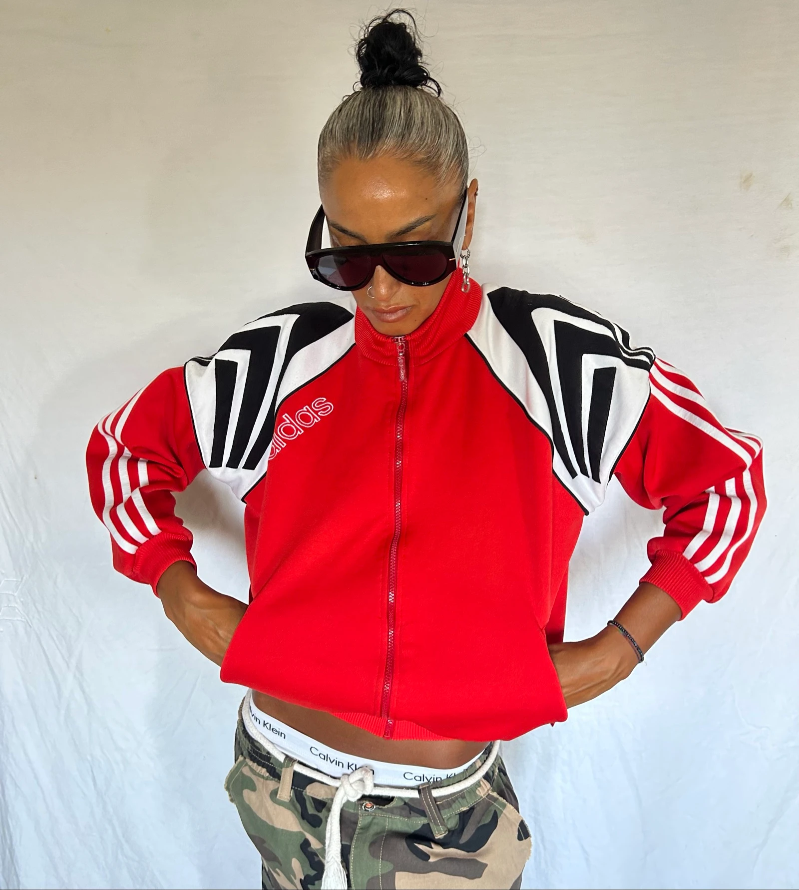 Chaqueta/chaleco - adidas / bordado - cuello alto / top - vintage - Y2K - oversize – photo 6